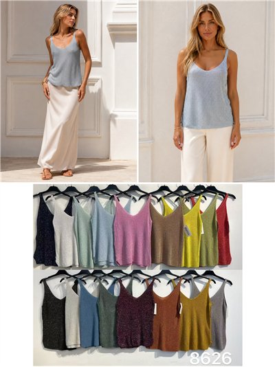 Top de tirantes en punto lurex 2
