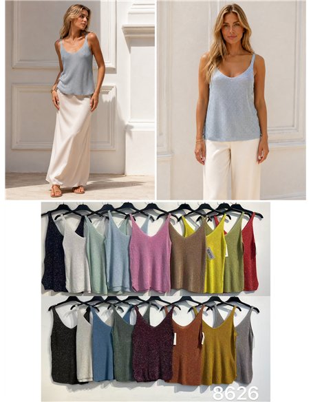 débardeur en maille lurex