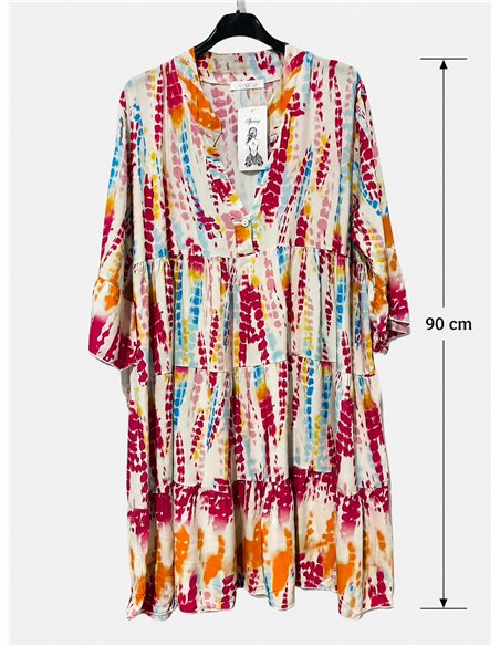 Tie-dye tiered dress