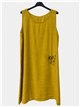 Robe sans manches avec poche et détail nœud