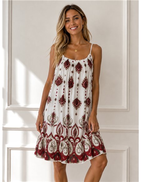 Kurzes arabeskes Kleid mit Trägern