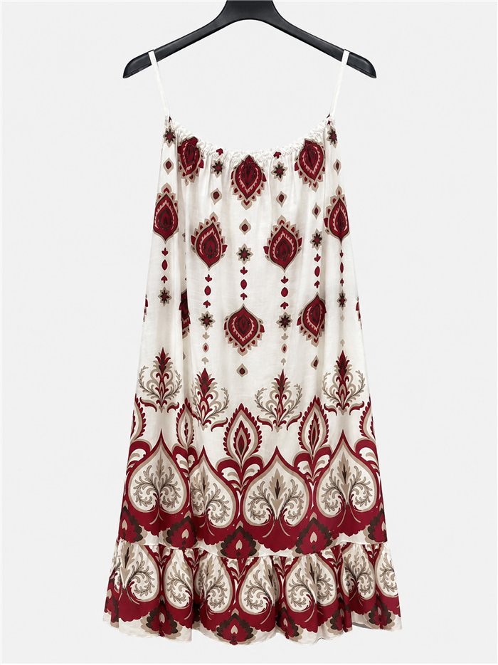 Kurzes arabeskes Kleid mit Trägern