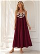 Vestido largo boho detalle crochet