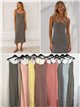 Vestido midi rayas de punto con tirantes