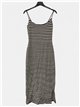 Vestido midi rayas de punto con tirantes