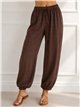 Pantalón bombacho fluido con cintura elástica