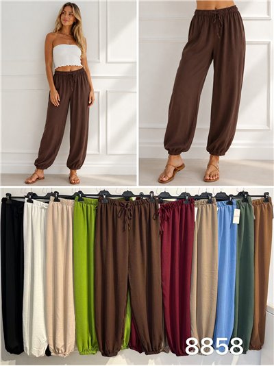 Pantalón bombacho fluido con cintura elástica 2