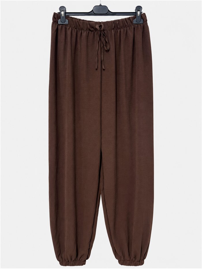 Pantalón bombacho fluido con cintura elástica