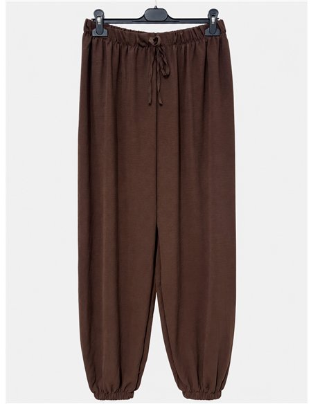 Pantalón bombacho fluido con cintura elástica