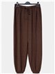 Pantalón bombacho fluido con cintura elástica