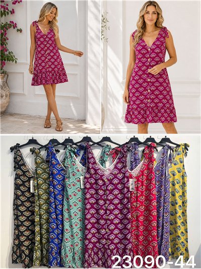 Vestido floral de tirantes detalle botones 2
