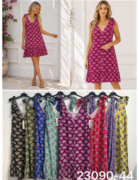 Vestido floral de tirantes detalle botones