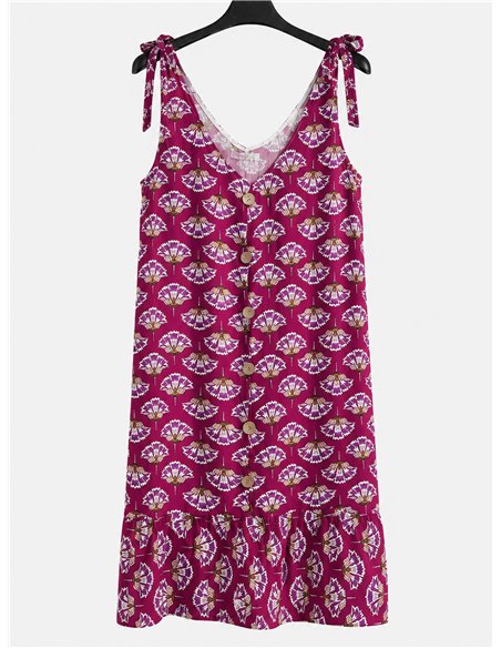 Vestido floral de tirantes detalle botones