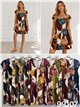 Vestido lycra corto estampado flores