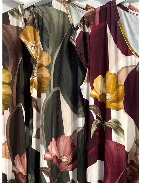 Vestido lycra corto estampado flores