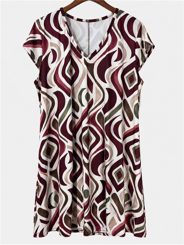 Vestido lycra corto estampado rombos