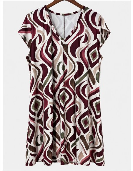 Vestido lycra corto estampado rombos