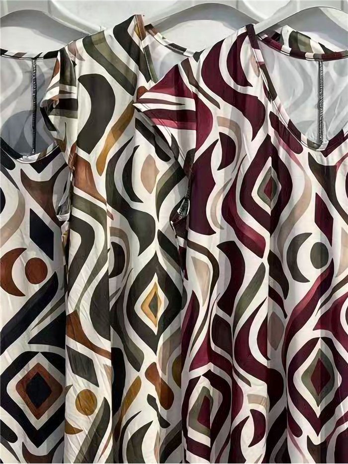 Vestido lycra corto estampado rombos
