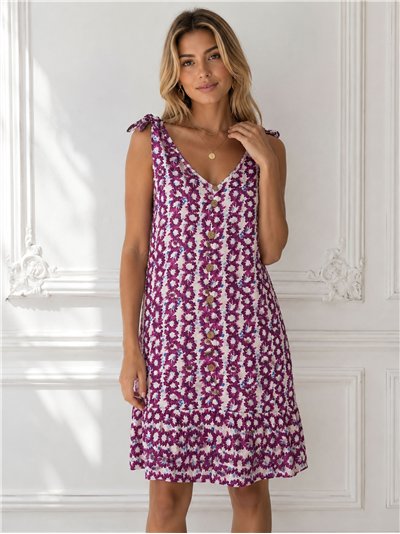 Vestido estampado de tirantes detalle botones
