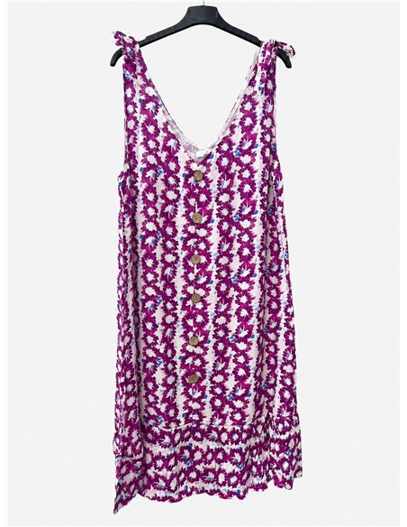 Vestido estampado de tirantes detalle botones
