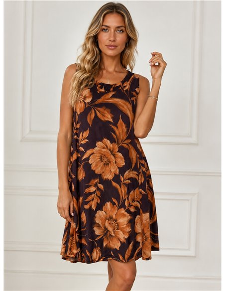 Vestido corto lycra estampado floral