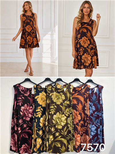 Vestido corto lycra estampado floral 2