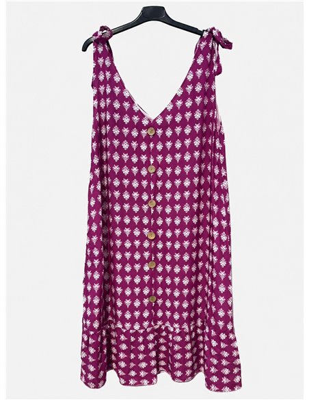 Vestido estampado de tirantes detalle botones