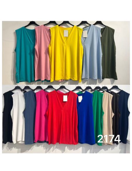 Top in lycra con scollo a V taglie forti | ZD-2174 | B2B