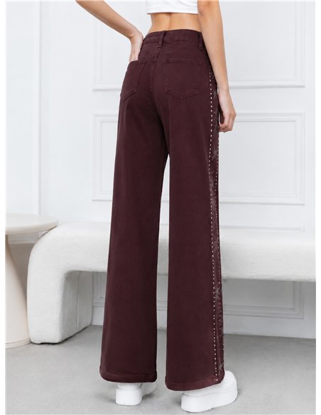 Jeans wide leg strass estrellas