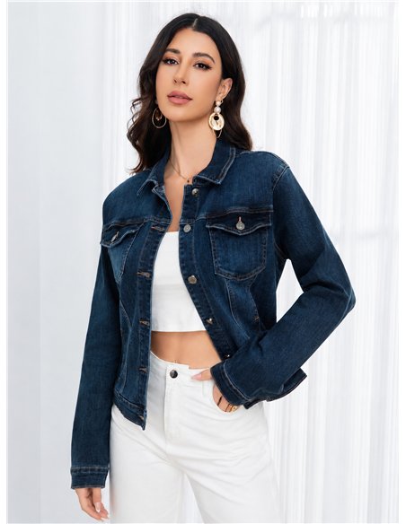 Chaqueta vaquera básica talla grande