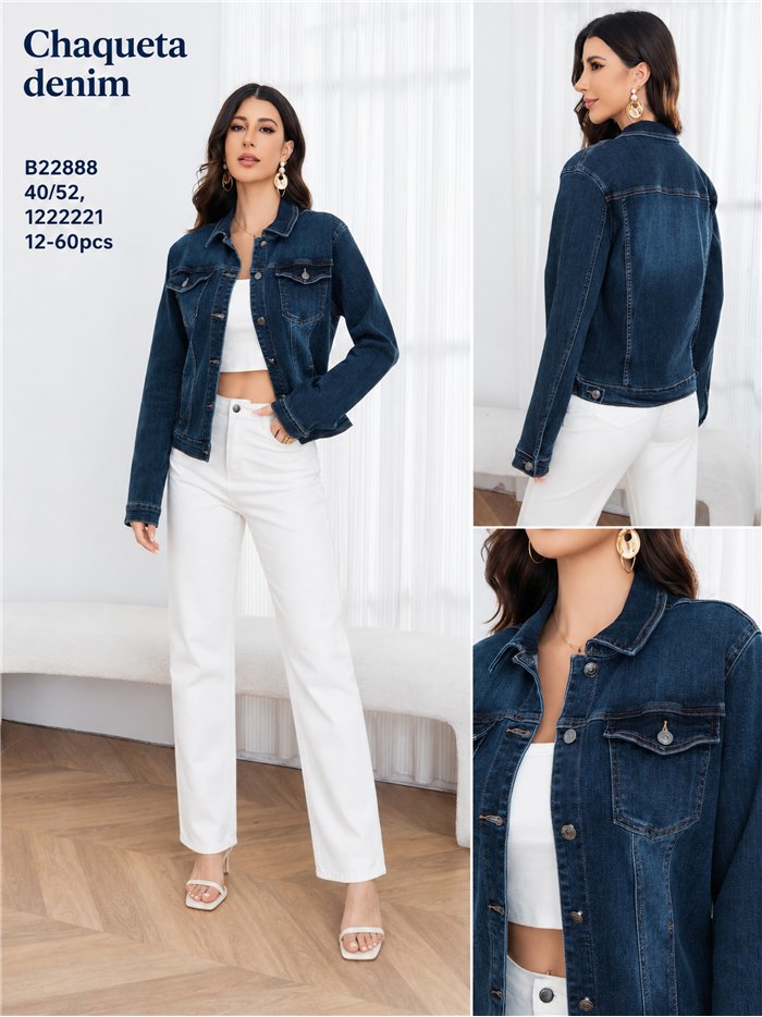 Chaqueta vaquera básica talla grande