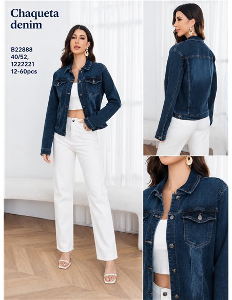 Chaqueta vaquera básica talla grande