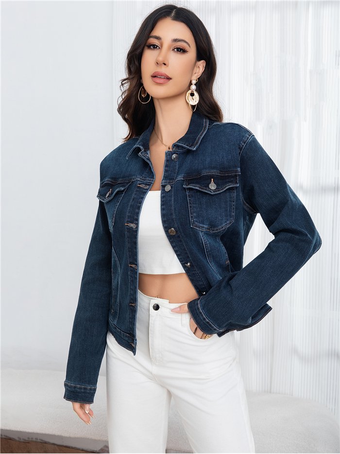 Chaqueta vaquera básica talla grande