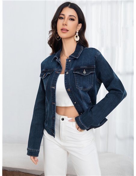 Chaqueta vaquera básica talla grande