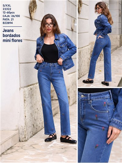 Jeans flores bordadas 2