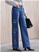 Jeans rectos estrellas con tachas