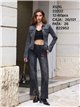 Jeans wide leg bordado paisley con tachas