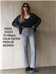Jeans rectos cintura bordada con tachas