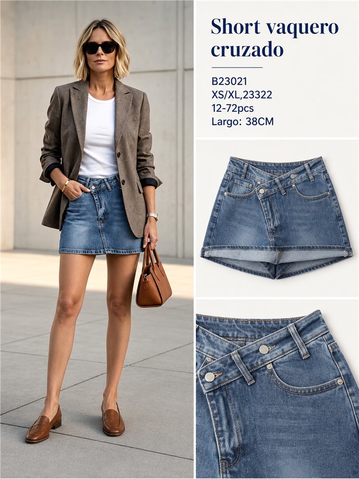 Short vaquero cruzado