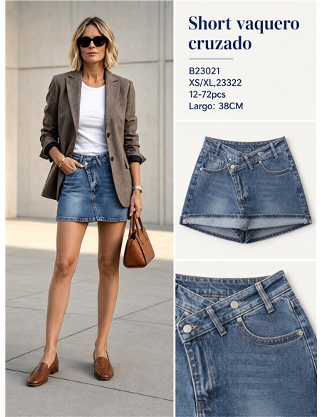 Short vaquero cruzado