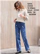 Jeans rectos perritos bordados