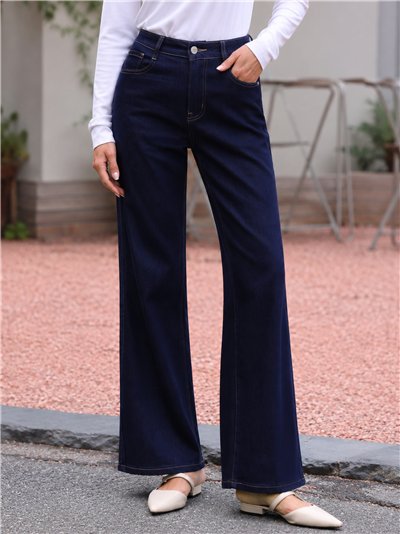 Jeans wide leg denim oscuro