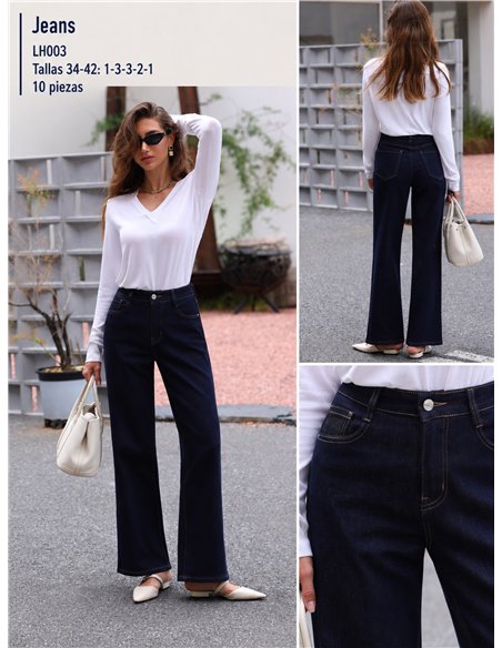 Jeans wide leg denim oscuro