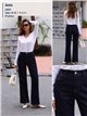 Jeans wide leg denim oscuro