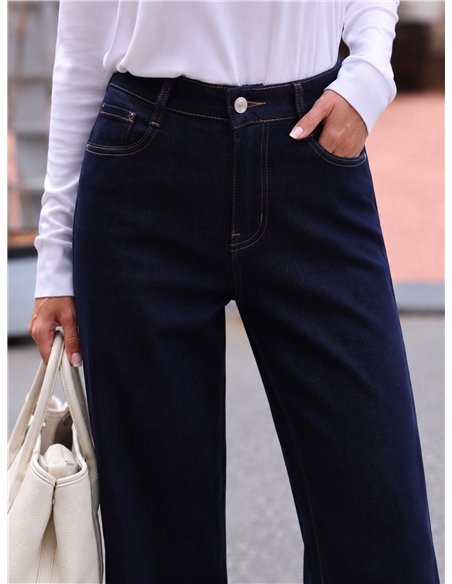 Jeans wide leg denim oscuro