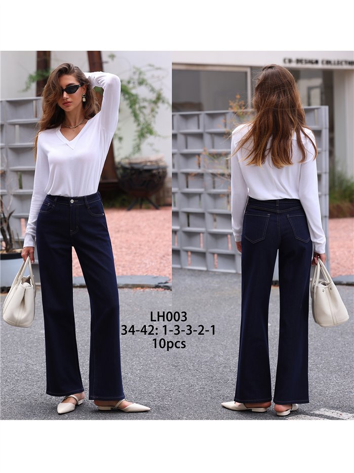 Jeans wide leg denim oscuro
