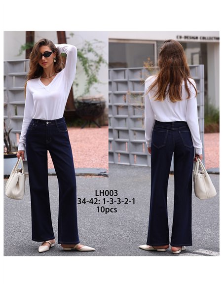 Jeans wide leg denim oscuro