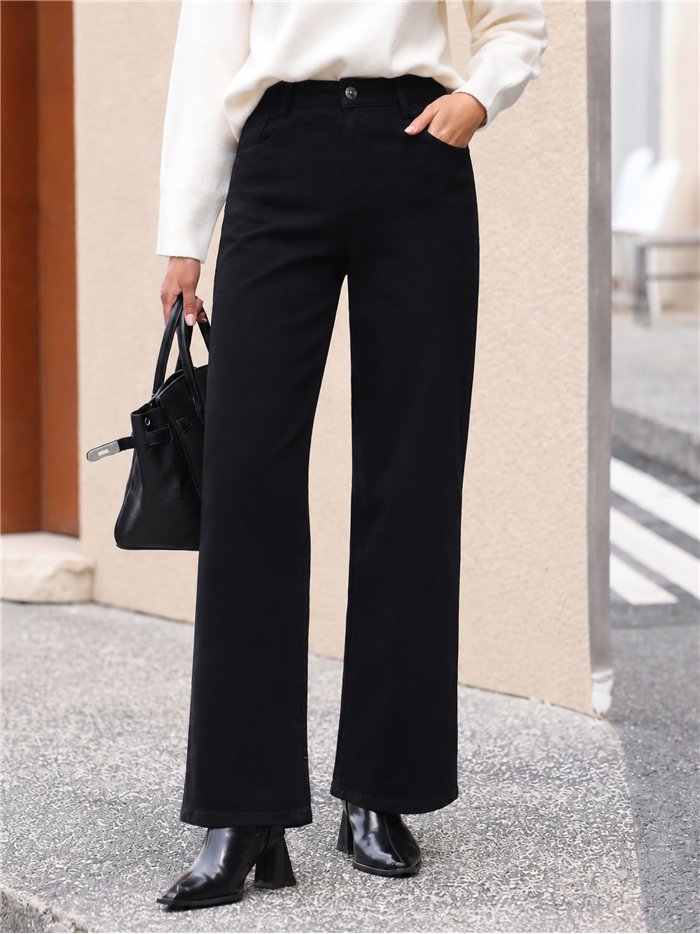 Jeans wide leg negro