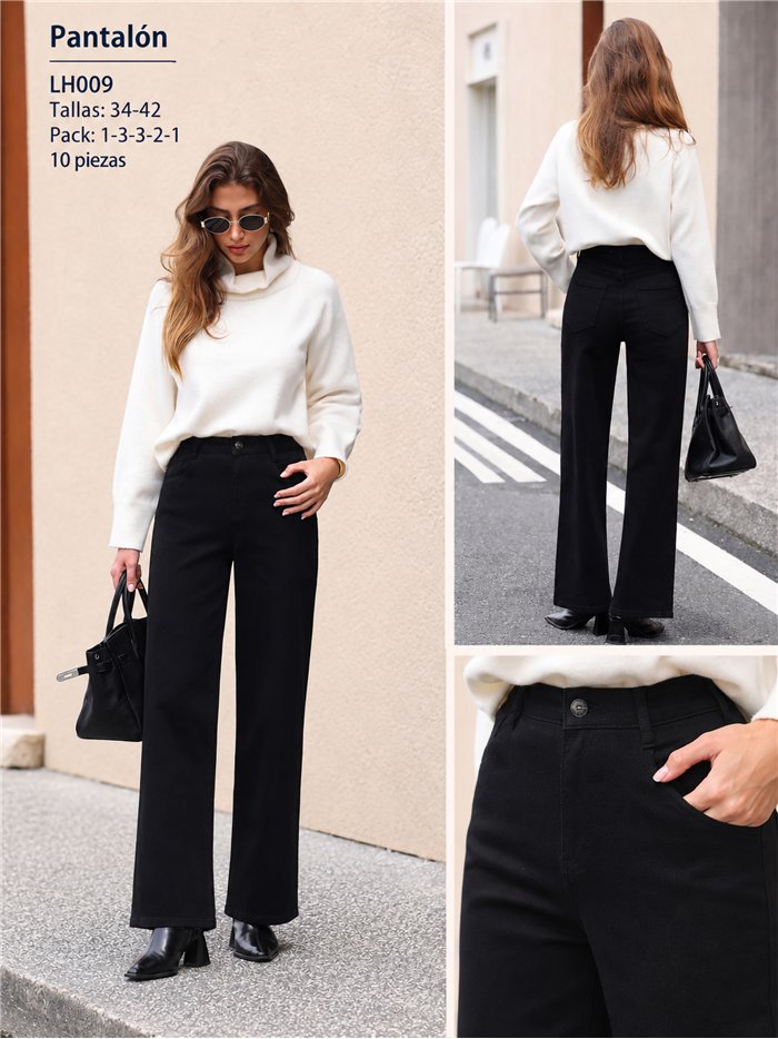 Jeans wide leg negro