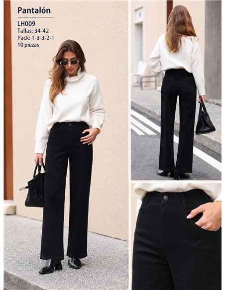 Jeans wide leg negro